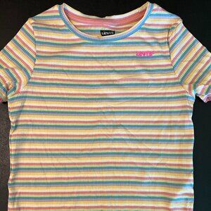 Levi's, kids, yellow pastel stripe tee, size XL